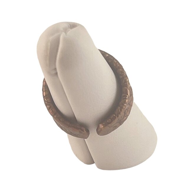 Vintage Copper Adjustable Floral Engraved Ring - Picture 5 of 10